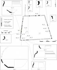 Figure 8 : Le Vau Blanchard : présentation et répartition de la céramique gauloise et antique (vase 12).Figure8: Presentation and distribution of Gaulish ceramics, plus single Antique shard (vase 12).