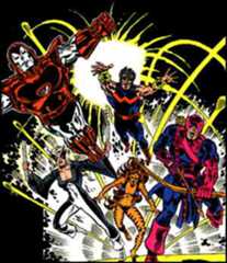West Coast Avengers' initial team. Artists: Al Milgrom and Joe Sinnott.
