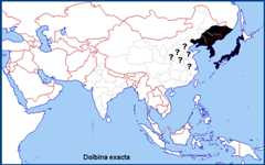 Confirmed distribution of Dolbina exacta. Map: © NHMUK.