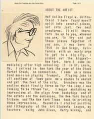 4 pages of Freeman's description of himself and events leading up to publishing Skitzy.