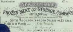 Frozen Meat Company share certificate