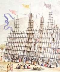 Hākari stage for displaying food