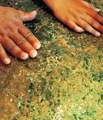 Pounamu touchstone at the national museum, Te Papa Tongarewa