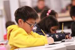 A kid at a Young Rembrandts program.