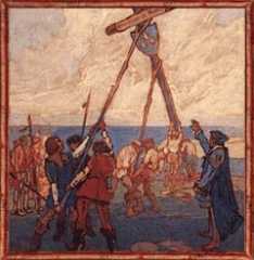 Jacques Cartier claiming the territory in 1534, National Archives of Canada