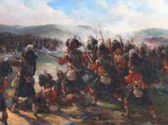 79th Highlanders at the Battle of the Alma on 20th September 1854 during the Crimean War