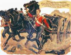 Captain Bell and Private Syle winning VCs at the Battle of the Alma on 20th September 1854 during the Crimean War: picture by Harry Payne