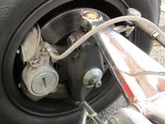 Girling AR brake caliper and solid rotor.