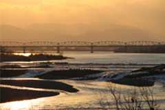 吉野町 柿原堰夕焼け