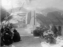 ndian Medicine Dance inside the lodge, Keshena, Wisconsin.
