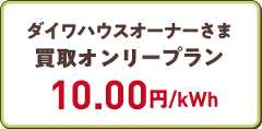 ダイワハウスオーナーさま買取オンリープラン　10.50円/kWh