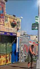 Homeless hyperrealism painting by artist Denis Peterson