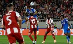 Real Madrid's Kylian Mbappe scores their second goal REUTERS/Louiza Vradi