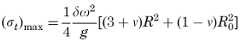 Maximum radial tangential stress