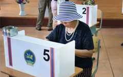 A voter cast their ballot