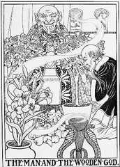 THE MAN AND THE WOODEN GOD.