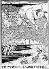 THE TWO BULLS AND THE FROG.