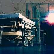 Patients are treated in a hospital corridor when there is no space elsewhere in the hospital.