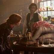 Mia Goth as Elizabeth and Oscar Issac as Victor Frankenstein