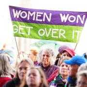 A Women Won't Wheesht protest outside the Scottish Parliament last Saturday
