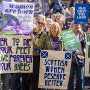 Campaigners from For Women Scotland demonstrating outside the Scottish Parliament earlier this year