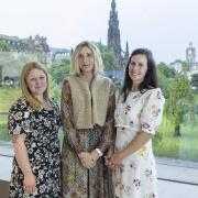 Left to right: Sarah Hardy of Archangels with 1nhaler chair Jane Gaddum and chief executive Lisa McMyn
