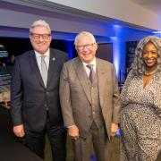 Dr Murray Rowden, Sir Alex Ferguson and Glasgow Caledonian University chancellor Dr Anne-Marie Imafidon MBE (Peter Devlin/PA)