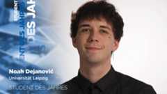 Foto von Noah Dejanović. Link öffnet die Unterseite Student des Jahres 2025