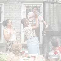Family celebrating together outdoors