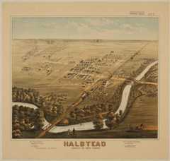 Bird's eye view of Halstead, Harvey Co. Kansas, 1878