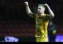Sondre Tronstad celebrates the win at Bristol City.