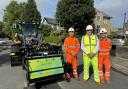 Cllr Warren Goldsworthy with LCC's new pothole repair machines