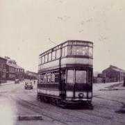 Tram at Brownhill, 1947