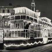 One of the famous Blackpool Illumination trams - the Mississippi steamboat
