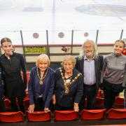 LEFT TO RIGHT: Natalia Pestova, Anna-Maria Kislitsyn, Mayoress Lillian Salton, Mayor Councillor Jacqueline Slater, Leader Councillor Phil Riley, Amelia Kislitsyn, Alexei Kislitsyn