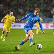 Andri Gudjohnsen in action for Iceland.