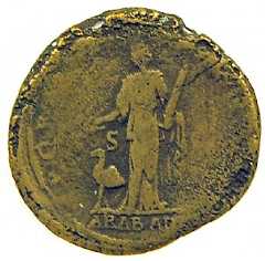Roman coin, commemorating the annexation of Arabia Nabataea