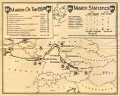 [Foldout map: March of the 65th WW2]