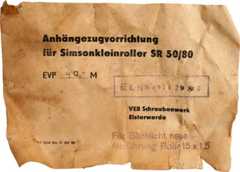 Etikett OVP Anhängerzugvorrichtung