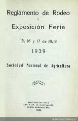Reglamento de Rodeo y Exposición : Feria 15, 16 y 17 de abril de 1939