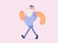 Popeye caminando tranquilamente mientras fuma pipa