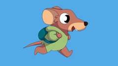 Ratoncito camino a la escuela: Video animado libre de derechos de autor