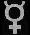 The astrological symbol for Mercury is a depiction of the god's head