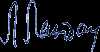  Signature of Lev Landau, in blue ink 