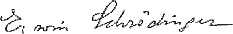  Signature of  Erwin Schroedinger 