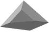  Square pyramid with  truncated base corner 