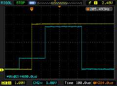  Screenshot of R/W yellow trace and Db7 = BF blue trace 