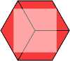  A large square hole into a  cube when seen as a hexagon 
