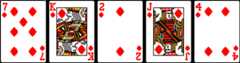King-high flush with a Jack kicker, in diamonds