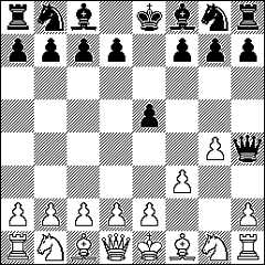  One of 4 possible positions  at the end of a 2-move game. 